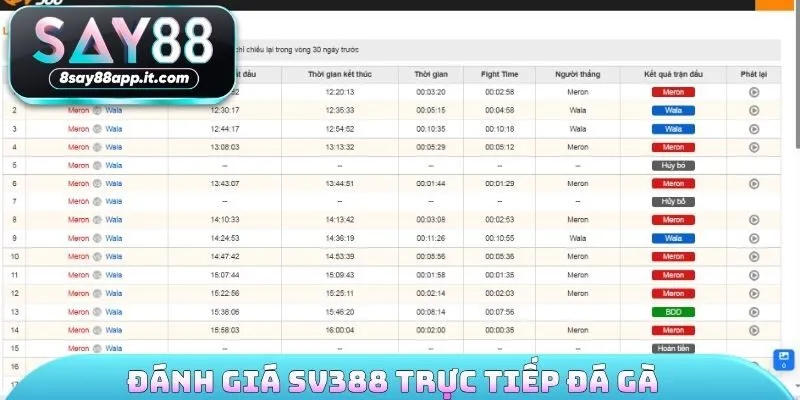 Đánh giá SV388 trực tiếp đá gà