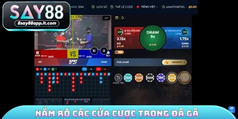 Nắm rõ các cửa cược trong đá gà